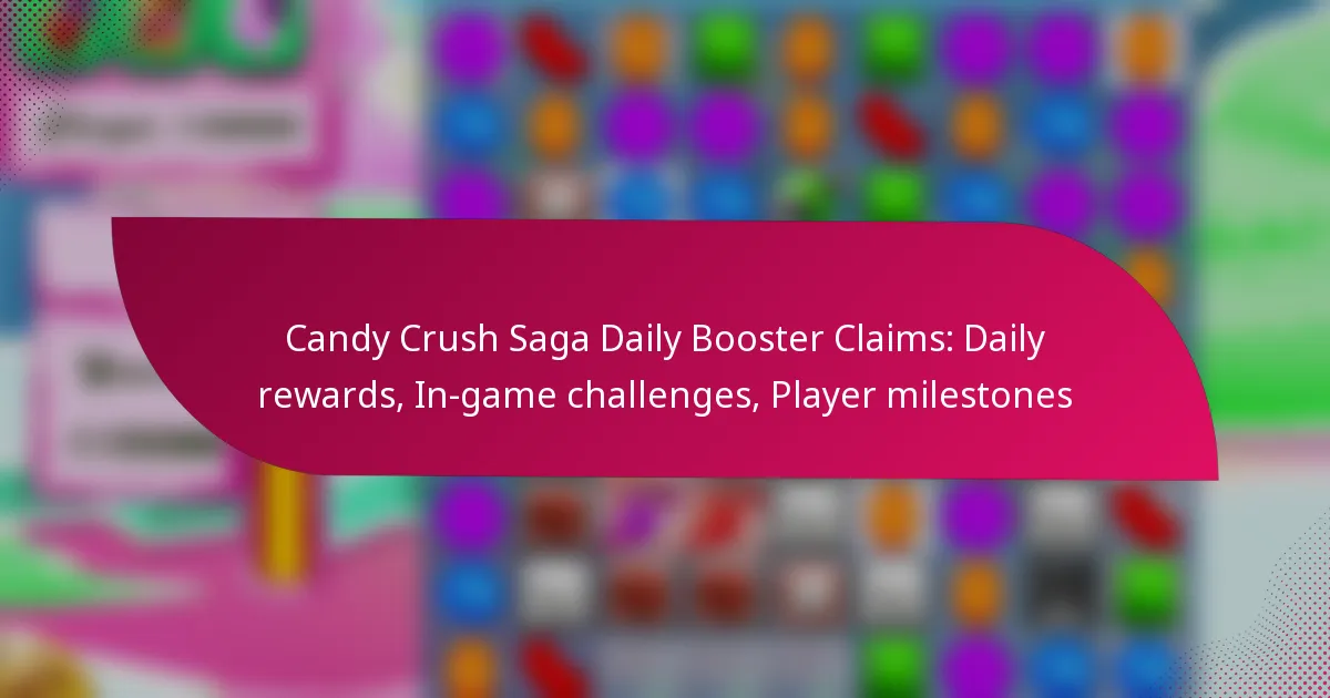 Candy Crush Saga Daily Booster Claims: Daily rewards, In-game challenges, Player milestones