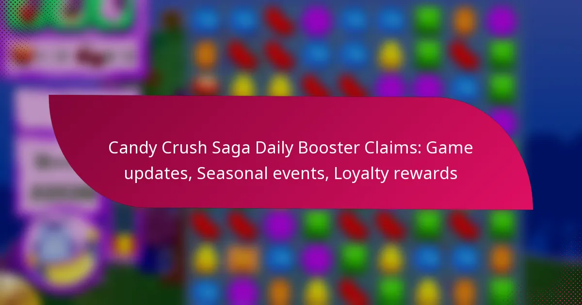 Candy Crush Saga Daily Booster Claims: Game updates, Seasonal events, Loyalty rewards