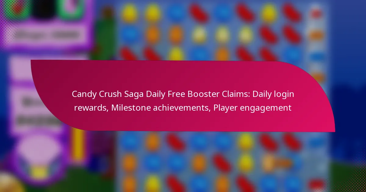 Candy Crush Saga Daily Free Booster Claims: Daily login rewards, Milestone achievements, Player engagement