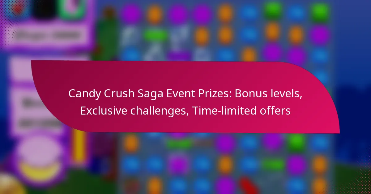 Candy Crush Saga Event Prizes: Bonus levels, Exclusive challenges, Time-limited offers