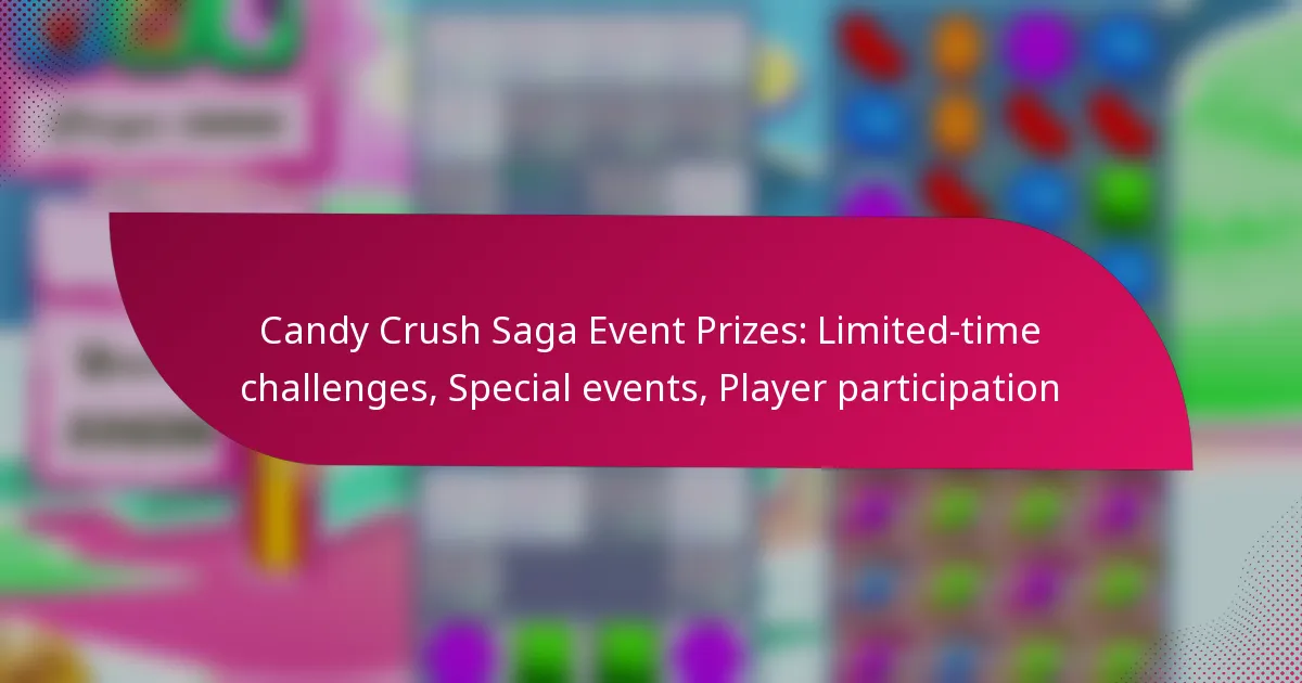 Candy Crush Saga Event Prizes: Limited-time challenges, Special events, Player participation