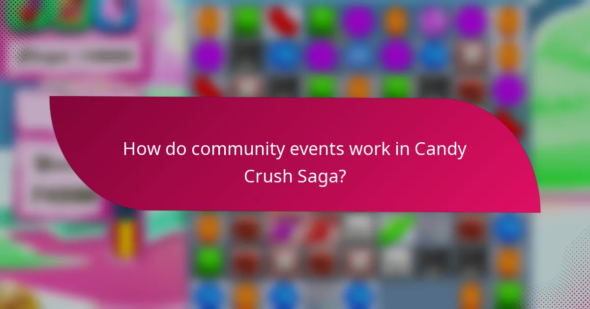 How do community events work in Candy Crush Saga?