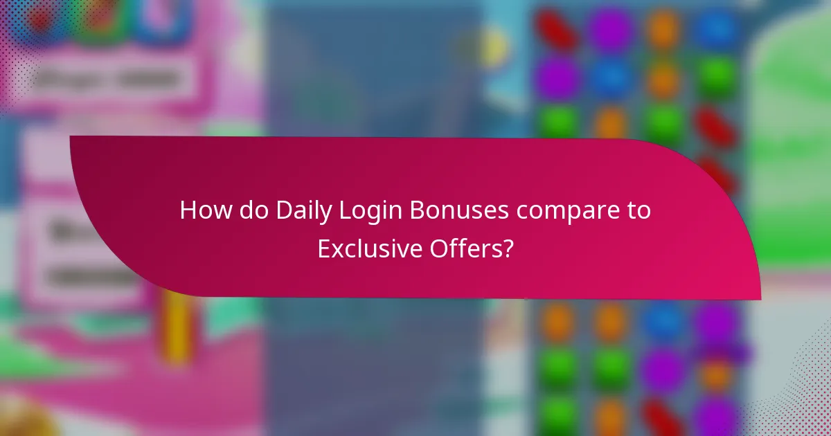 How do Daily Login Bonuses compare to Exclusive Offers?