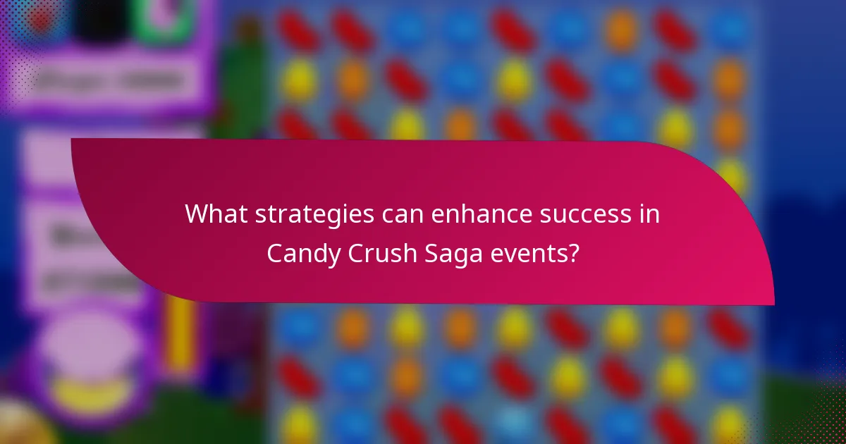What strategies can enhance success in Candy Crush Saga events?